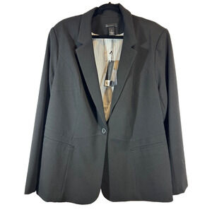 LANE BRYANT NWT $89 Solid Black Tailored Stretch Blazer Jacket Top Size 26 D32
